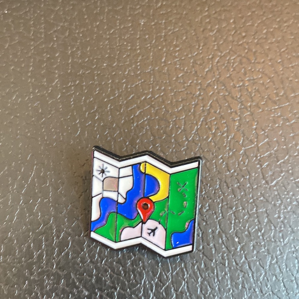 Wanderlust- Map. travel. destination. adventure. Enamel pin